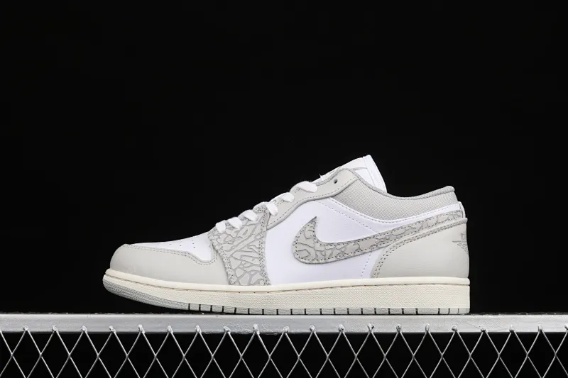 All categories Air Jordan Jordan series basketball shoes Air Jordan 1 Low G version pure original Air Jordan 1 Low Prm "Elephant Print" AJ1 Joe 1 low top white gray crackle pattern DH4269-100